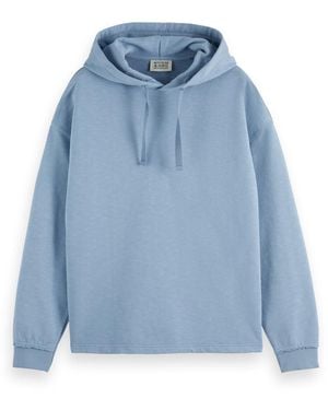 Scotch & Soda 3 Crosses Garment-dyed Hoodie Faded - Blue