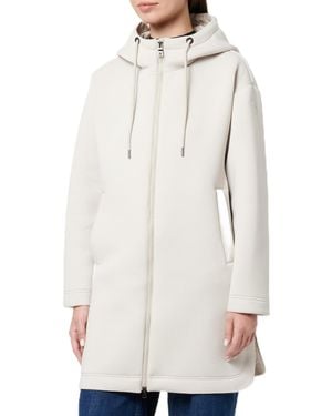 Geox W Sweater Long+Hood Felpa - Bianco
