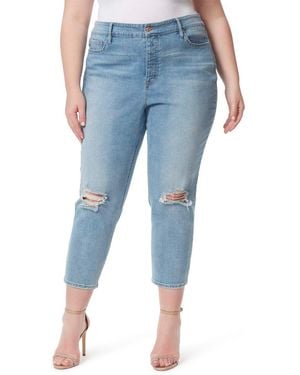 Jessica Simpson Plus Size Throwback Vintage Straight Crop - Blue