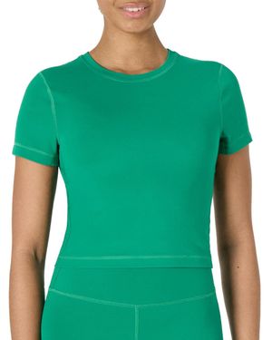 Amazon Essentials Active Formflex Buttery Soft Short Sleeve Slim Fit Crop Layering Workout Top - Green