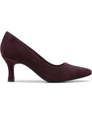 Clarks Kataleyna Gem Suede Shoes In Plum Size 6 - Purple