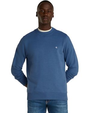Calvin Klein Uomo Felpa Badge Crew Neck Regular Fit - Blu