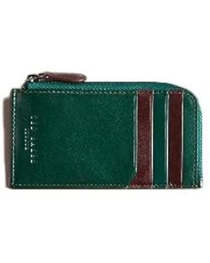 Ted Baker London S Nanns Contrast Detail Rfid Blocking Leather Zip Around Coin Card Holder Wallet Pouch In Green