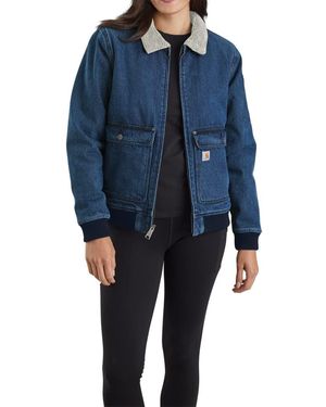 Carhartt Relaxed Fit Denim Sherpa-Lined Jacket (Beech) Clothing - Blue