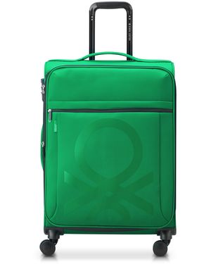 Benetton Colour Block Softside Expandable Luggage With Spinner Wheels - Green