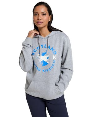 Mountain Warehouse Warm & Cosy Ladies Sweatshirt With Kangaroo Pocket & Drawcord Lined Hood - Autumn - Blue