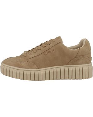 S.oliver Sneaker flach zum Schnüren Plateau Vegan Braun