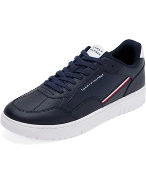 Tommy Hilfiger 's Basket Core Stripes Low Top Cupsole Trainers - Blue