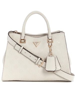 Guess Borsa a tracolla Cresidia Society con monogramma in rilievo con logo osso - Neutro