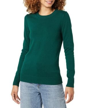 Amazon Essentials Jersey de Cuello a la Caja 100% Algodón Mujer - Verde