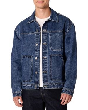 Amazon Essentials Rigid Denim Relaxed-fit Utility Jacket - Blue