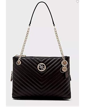 Guess Borsa shopping Blakely Girlfriend status luxe satchel ecopelle trapuntata black 3 comp. BS20GU139 - Nero