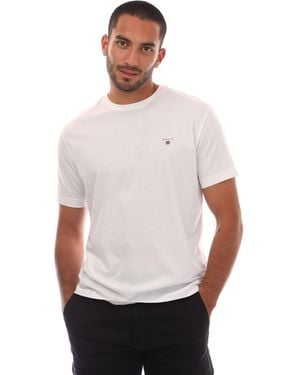 GANT Embroidered Original Shield T-shirt In White