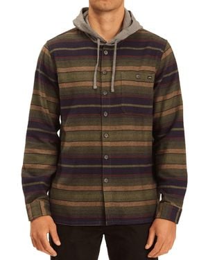 Billabong Classic Hooded Baja Flannel Shirt Hemd mit Button-Down-Kragen - Mehrfarbig