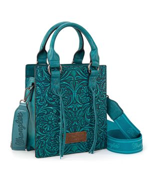 Wrangler Extra kleine Umhängetasche aus genarbtem Leder WG271-8119 - Blau