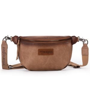 Wrangler Vintage Sling Bag For Chest Bum Bag Ladies Crossbody Purse Wg82-a194kh - Brown