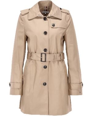 Tommy Hilfiger Heritage Single Breasted Trench Coat - Natural
