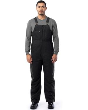 Wrangler Insulated Duck Bibs Work Utility Coveralls - Black