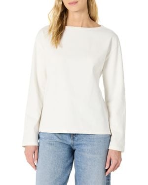 Amazon Essentials 100% Cotton Heavyweight Long-sleeve Boatneck Top - White
