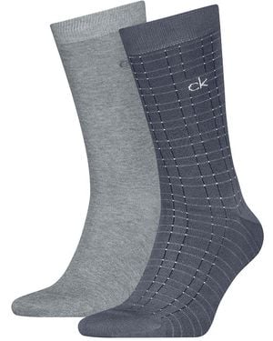 Calvin Klein 701235969 Socks 2 Pairs Eu 39-45 - Blue