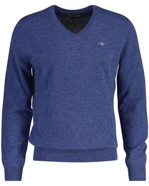 GANT V-Ausschnitt- 8050274 Pullover aus Lammwolle - Blau