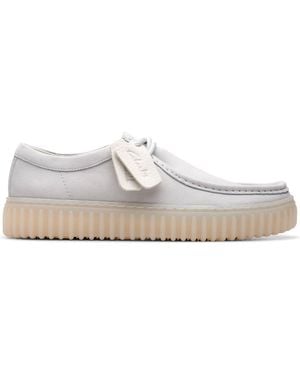 Clarks TORHILL Lo White Leather - Grigio