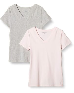 Amazon Essentials T-shirt Met Korte Mouwen En V-hals In Klassieke Pasvorm - Roze