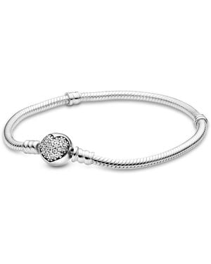 PANDORA Knotted Heart T-Bar Bracelet - Metallic