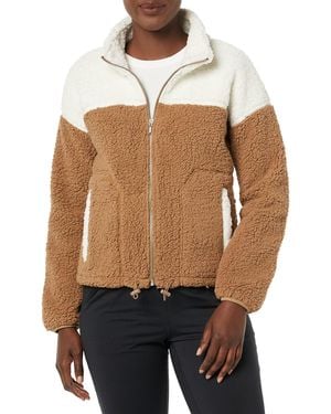Amazon Essentials Fleece Zip-up Sherpa Jacket With Stand Neck - Multicolour