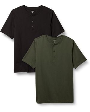 Amazon Essentials Serafino a iche Corte in Cotone dalla vestibilità Standard Uomo - Verde