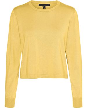 Vero Moda VMSILJE LS O-Neck Short Pullover GA NOOS - Gelb