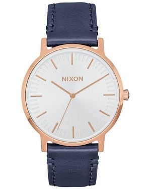 Nixon Analogue Quartz Watch With Leather Strap A1199-2798-00 - Blue