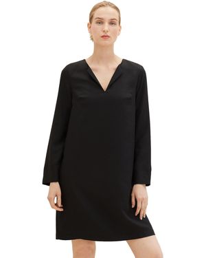 Tom Tailor Kleid mit V-Ausschnitt - Schwarz