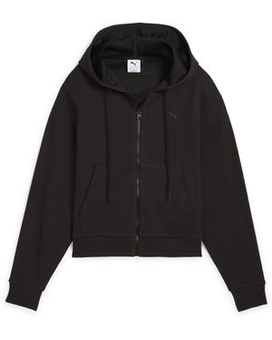 PUMA Her Comfort Crop Hoodie Met Rits - Zwart
