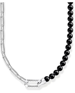 Thomas Sabo E Chaîne onyx bead Argent Sterling 925 - Métallisé