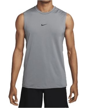 Nike , S, Pro Dri-fit Slim Sleeveless Top, Smoke Grey/black, Xx-large - Gray