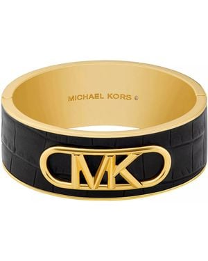 Michael Kors Premium MK Statement Link 14K vergoldeter Kroko-Empire-Armreif für - Mettallic