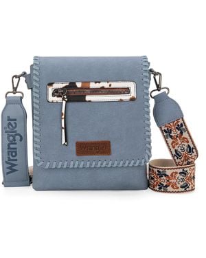 Wrangler Crossbody Bags For Vintage Hand Woven Shoulder Purse - Blue