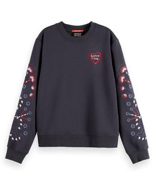Scotch & Soda Embroidered Sweatshirt - Blau