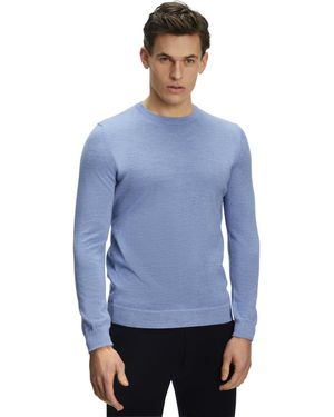 FALKE Pullover Basic New Merino Crew Neck M PU Wolle weich hautfreundlich 1 Stück - Blau