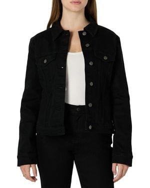 Amazon Essentials Regular-fit Low Stretch Denim Button-front Trucker Jacket - Black