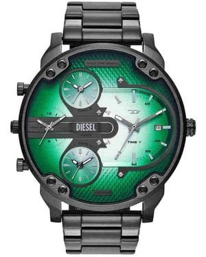DIESEL Analog Quarz Uhr mit Edelstahl Armband DZ7488 - Grün