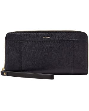 Fossil Geldbörse Clutch RFID Jori mit Reißverschluss Leder Schwarz SWL3008406 - Mehrfarbig
