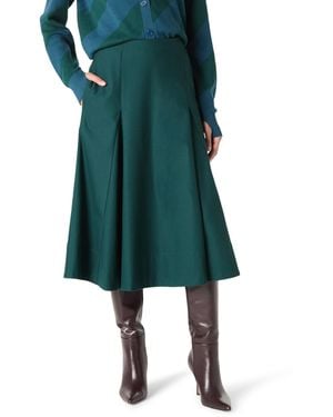 The Drop Full Flounce Midi Skirt by @Takkunda Jupe - Vert
