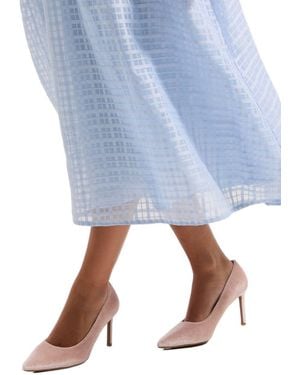 Dorothy Perkins Wide Fit Dash Velvet Pointed High Stiletto Heel Court Shoes - Blue