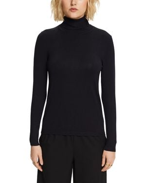 Esprit Langärmeliger Rollkragenpullover - Schwarz