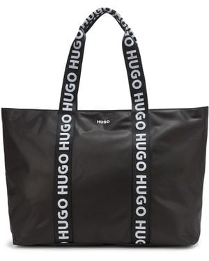 HUGO , Repeat Logo Strap Tote Bag, Black Carbon, Pcs.