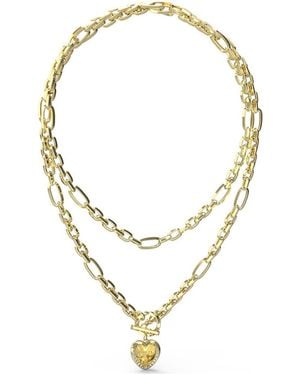 Guess Jubn04598jwygt-u Gold Heart Necklace - Metallic