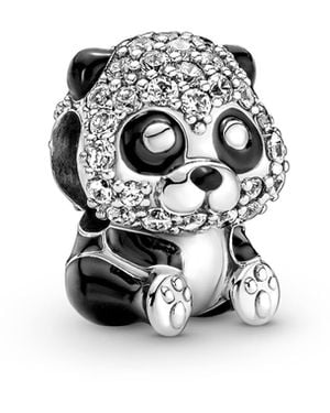 PANDORA Moments Panda Sterling Silver Charm With Clear Cubic Zirconia And Black Enamel