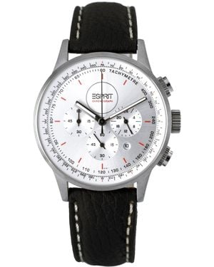 Esprit Orologio da polso da uomo XL cronografo al quarzo in pelle ES1ADF2A5151 - Nero